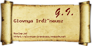 Glovnya Iréneusz névjegykártya